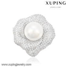 00036 Broche élégant de bijoux de perle de mode dans la couleur de rhodium